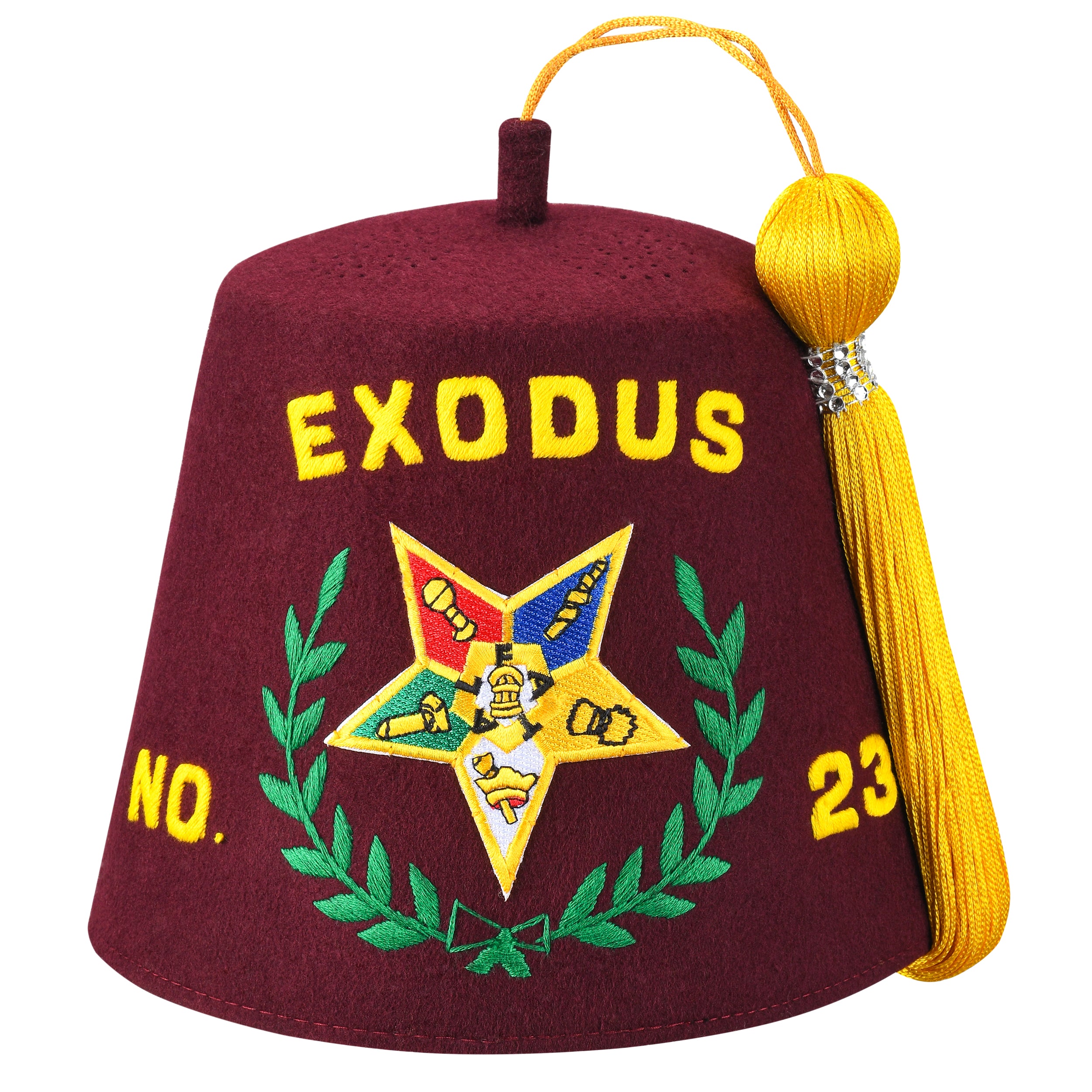 Order of the Amaranth Fez Hat - With OES Star | Bricks Masons