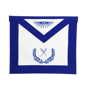 Secretary Blue Lodge Officer Apron - Royal Blue with Wreath - Bricks Masons
