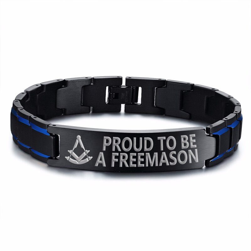 Past Master Blue Lodge Bracelet - Stainless Steel - Bricks Masons