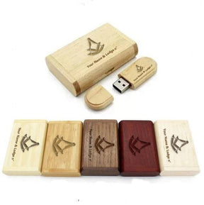 Past Master Blue Lodge USB Flash Drives - Various Wood Colors - Bricks Masons