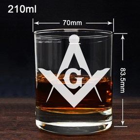 Personalized Masonic Whiskey Glasses - [Multiple Variants] - Bricks Masons