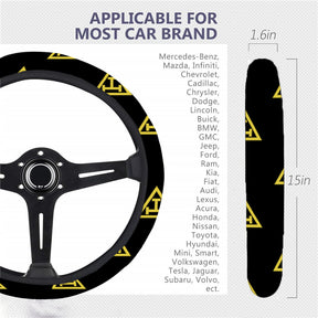Royal Arch Chapter Steering Wheel Cover - White & Gold - Bricks Masons
