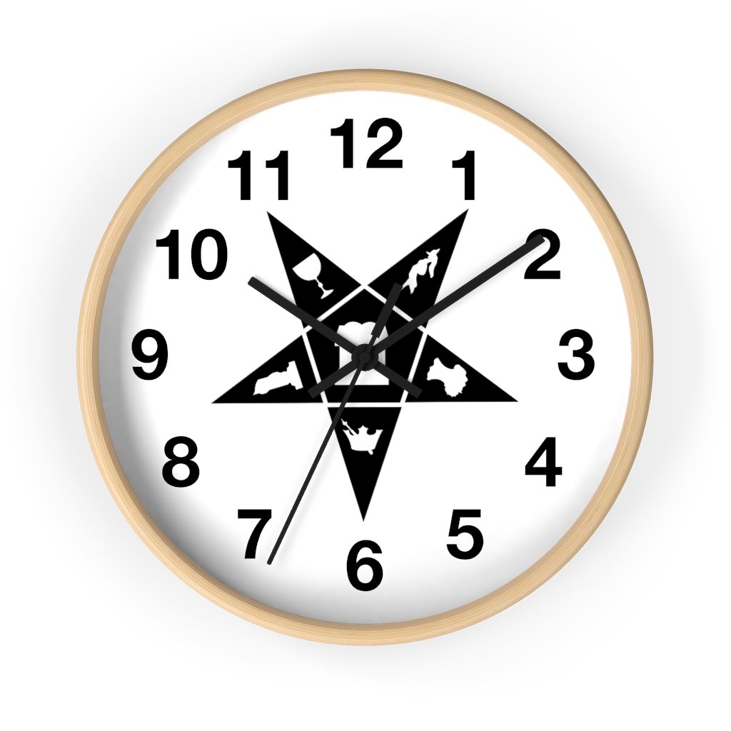 OES Clock - Wooden Frame - Bricks Masons