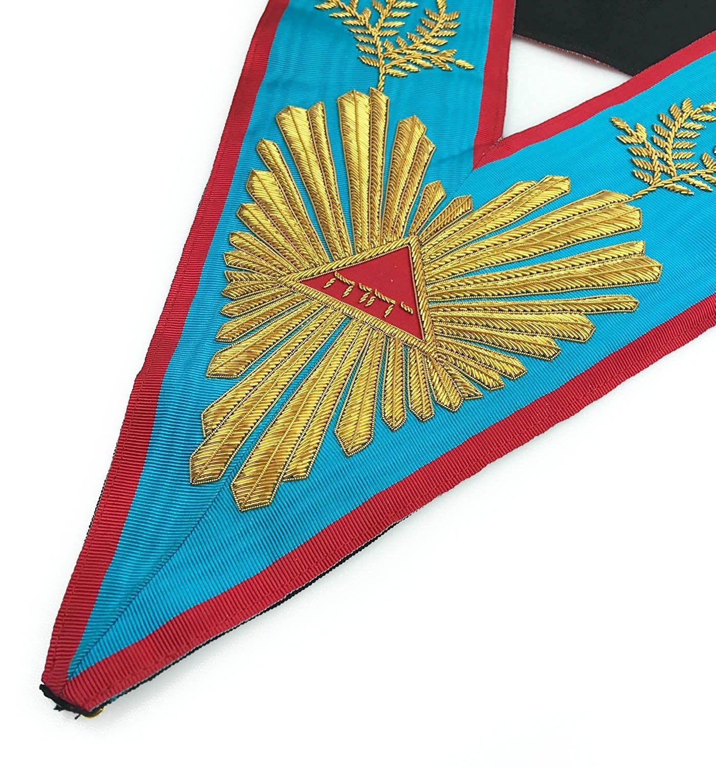 Worshipful Master Memphis Misraim French Regulation Officer Collar - Handmade Embroidery - Bricks Masons