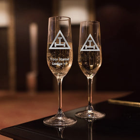 Royal Arch Chapter Champagne Flute - 2 Pieces Set - Bricks Masons