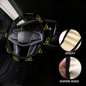 32nd Degree Scottish Rite Steering Wheel Cover - White & Gold - Bricks Masons