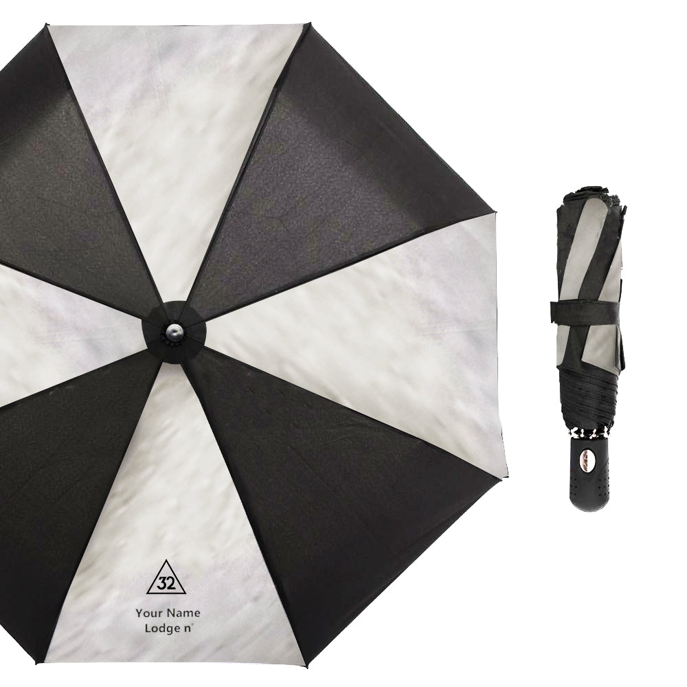 32nd Degree Scottish Rite Umbrella - Three Folding Windproof - Bricks Masons