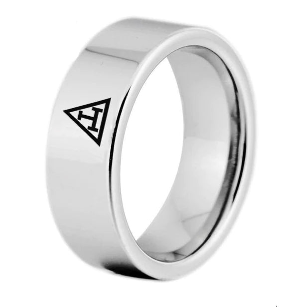 Royal Arch Chapter Ring - Silver Color Pipe Cut Tungsten - Bricks Masons