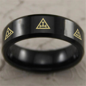 Royal Arch Chapter Ring - Reverse Comfort Fit Tungsten - Bricks Masons