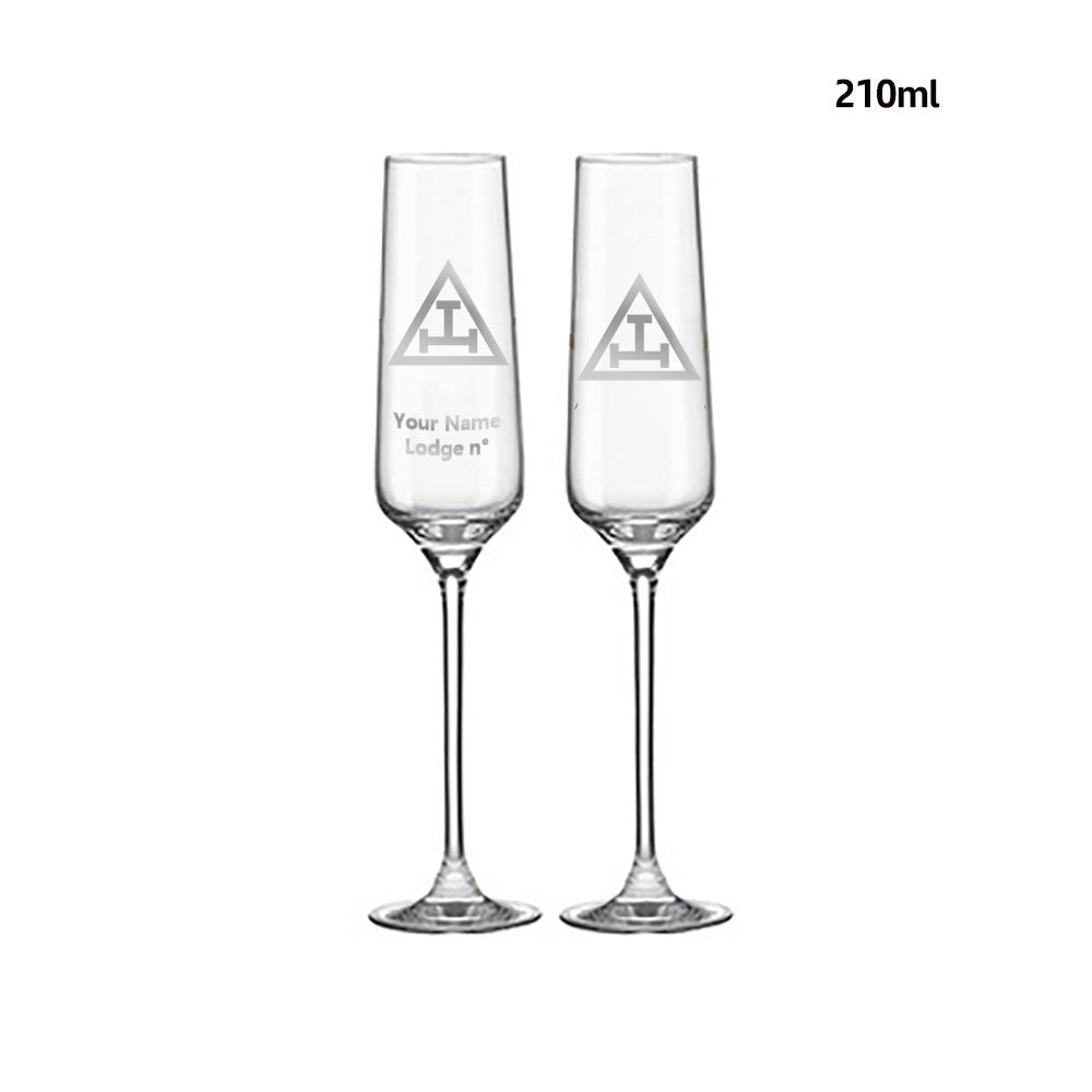 Royal Arch Chapter Champagne Flute - 2 Pieces Set - Bricks Masons