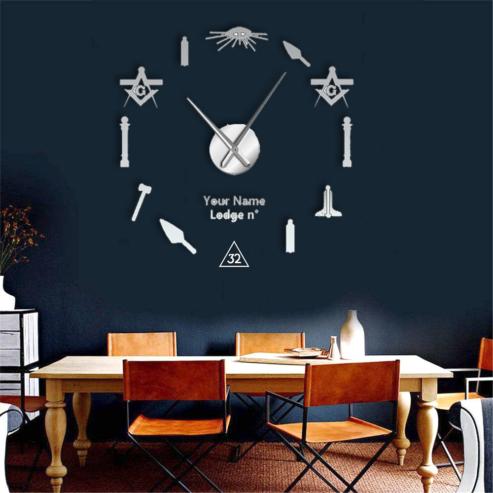 32nd Degree Scottish Rite Clock - Frameless Design - Bricks Masons