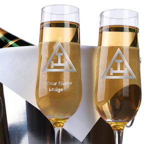 Royal Arch Chapter Champagne Flute - 2 Pieces Set - Bricks Masons