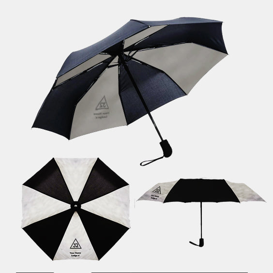 32nd Degree Scottish Rite Umbrella - Three Folding Windproof - Bricks Masons