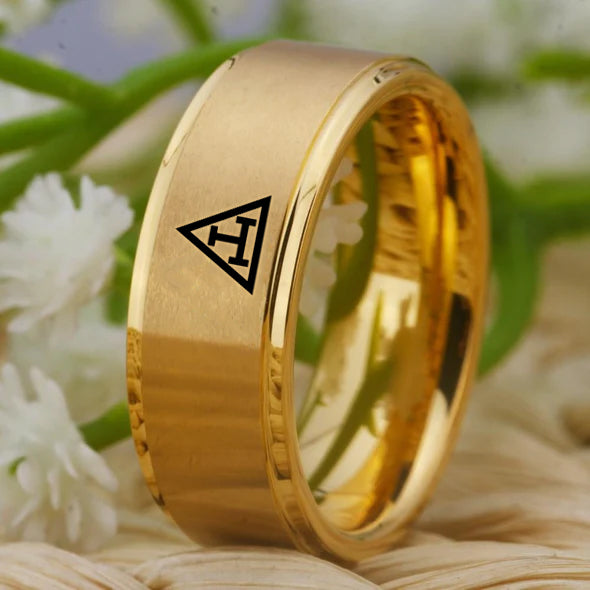 Royal Arch Chapter Ring - Gold Tungsten - Bricks Masons