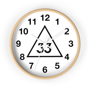 33rd Degree Scottish Rite Clock - Wooden Frame - Bricks Masons