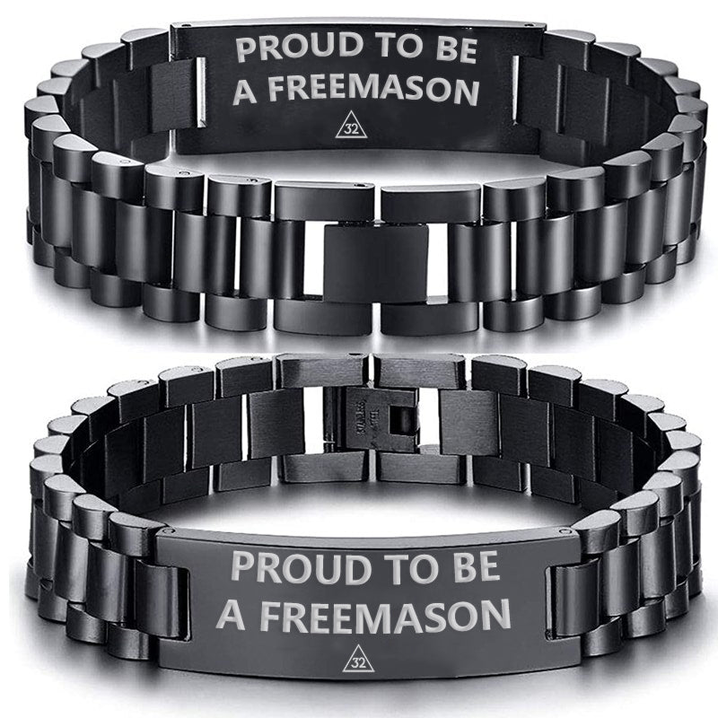 32nd Degree Scottish Rite Bracelet - Stainless Steel - Bricks Masons
