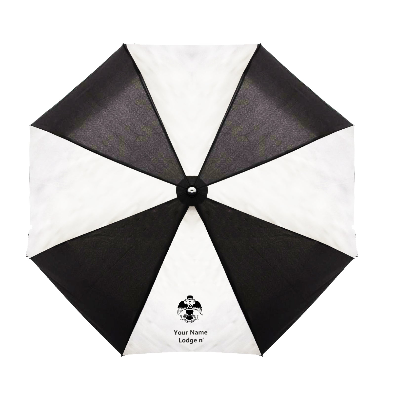 33rd Degree Scottish Rite Umbrella - Wings Down Three Folding Windproof - Bricks Masons