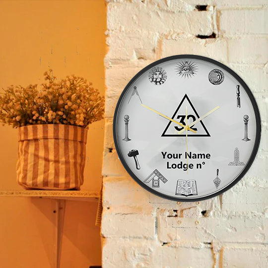32nd Degree Scottish Rite Clock - Frame with LED - Bricks Masons