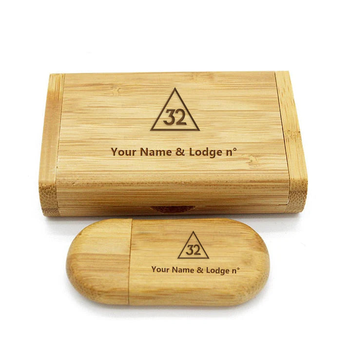 32nd Degree Scottish Rite USB Flash Drives - Various Wood Colors - Bricks Masons