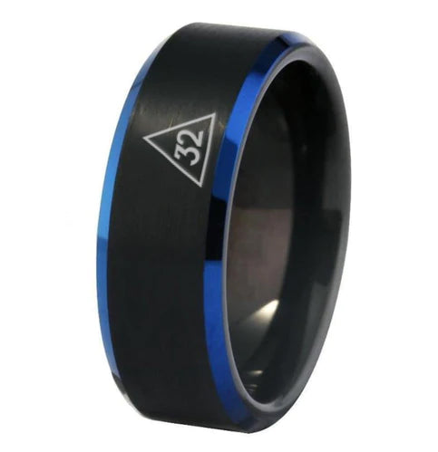 32nd Degree Scottish Rite Ring - Black Stone Color - Bricks Masons