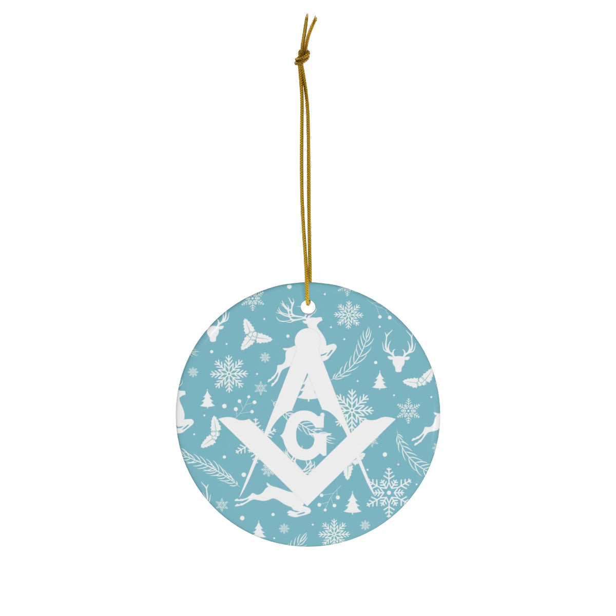Master Mason Blue Lodge Christmas Ornament - Ceramic 2 Shapes - Bricks Masons