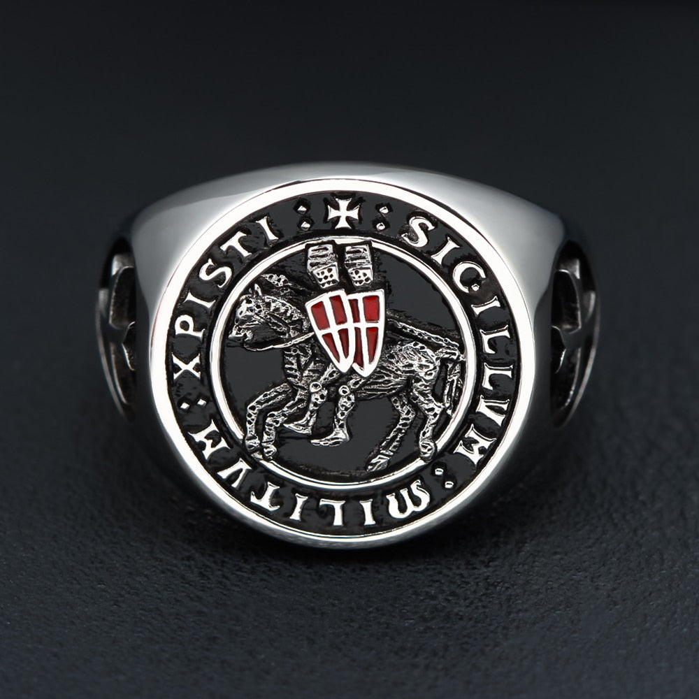 Knights Templar Commandery Ring - Sterling Silver - Bricks Masons