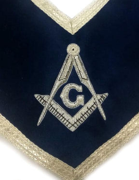 Master Mason Blue Lodge Collar - Dark Blue Velvet - Bricks Masons