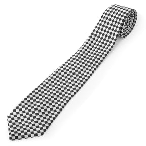 Masonic Necktie - Black & White Checkered Pattern - Bricks Masons