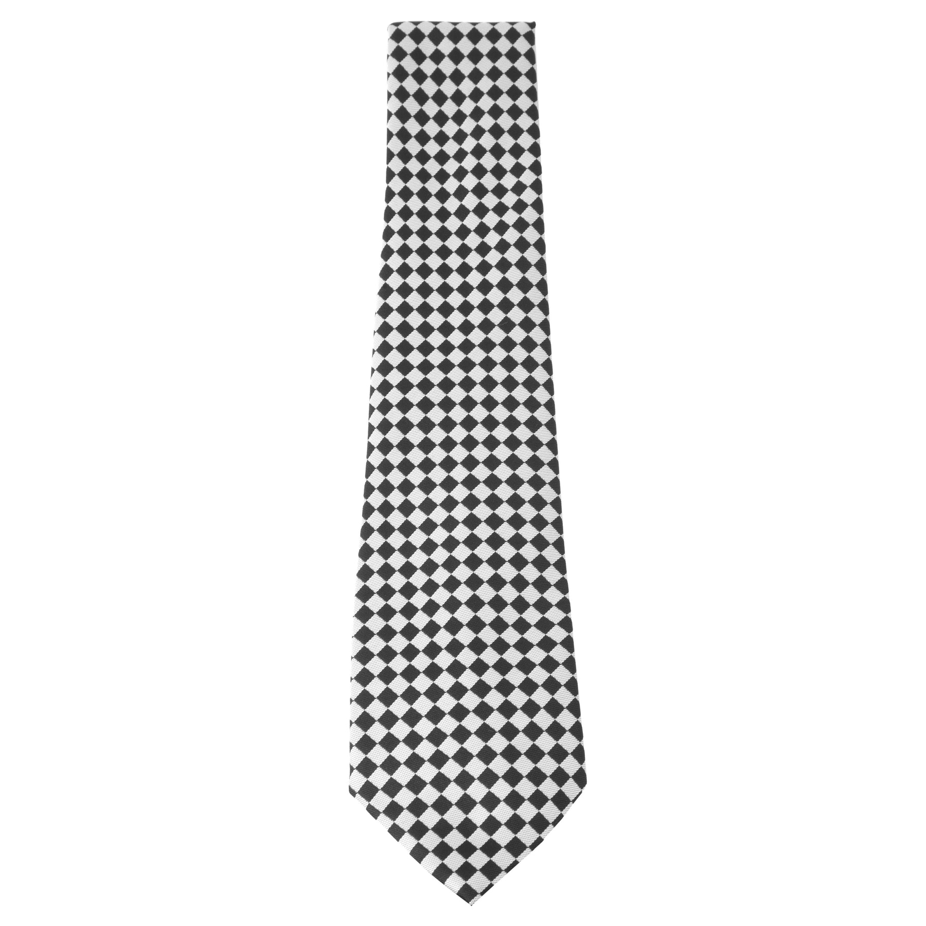 Masonic Necktie - Black & White Checkered Pattern - Bricks Masons