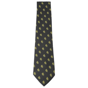 Masonic Necktie - Black With Gold Acacia Leaf - Bricks Masons