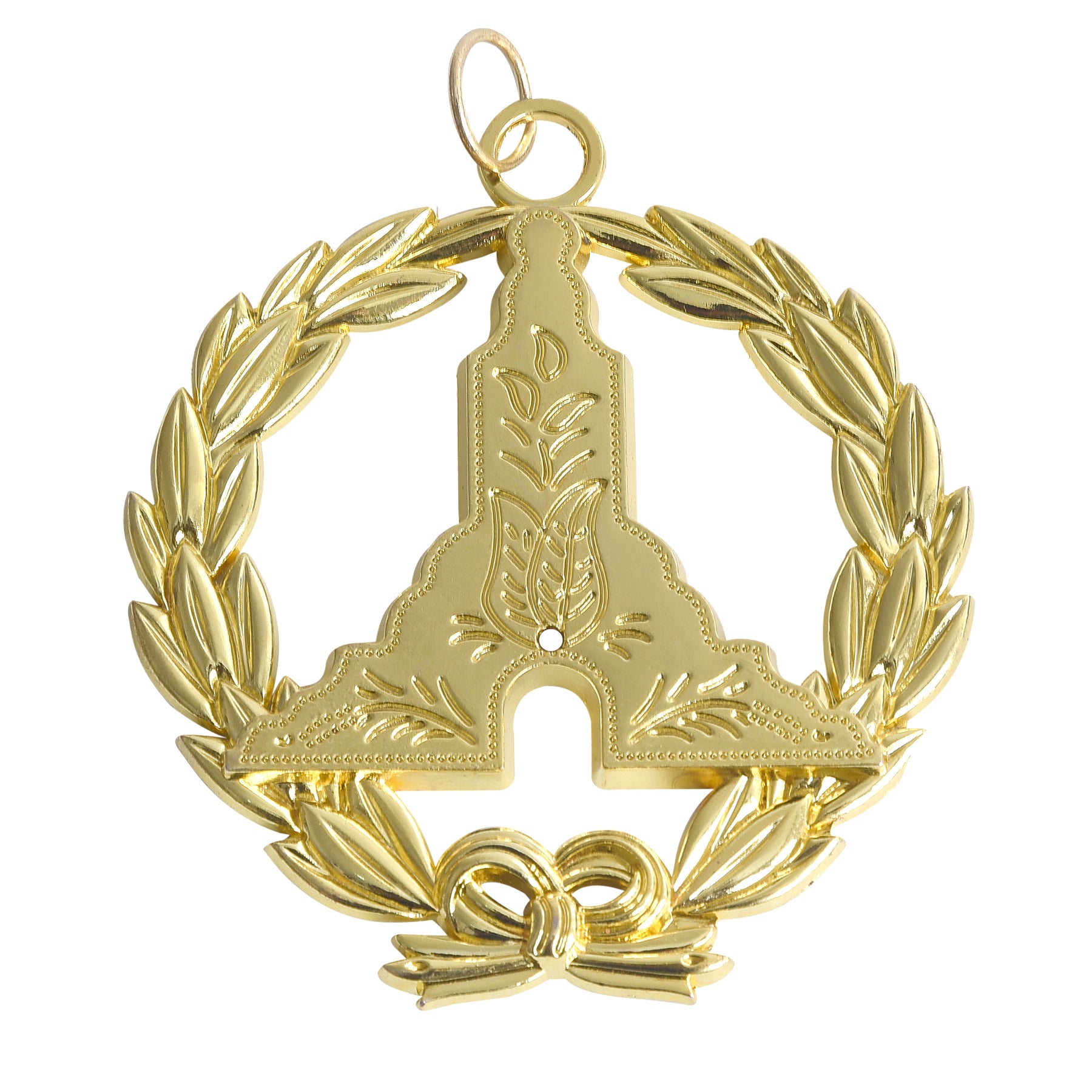 Senior Grand Warden Blue Lodge Officer Collar Jewel - Gold Metal - Bricks Masons