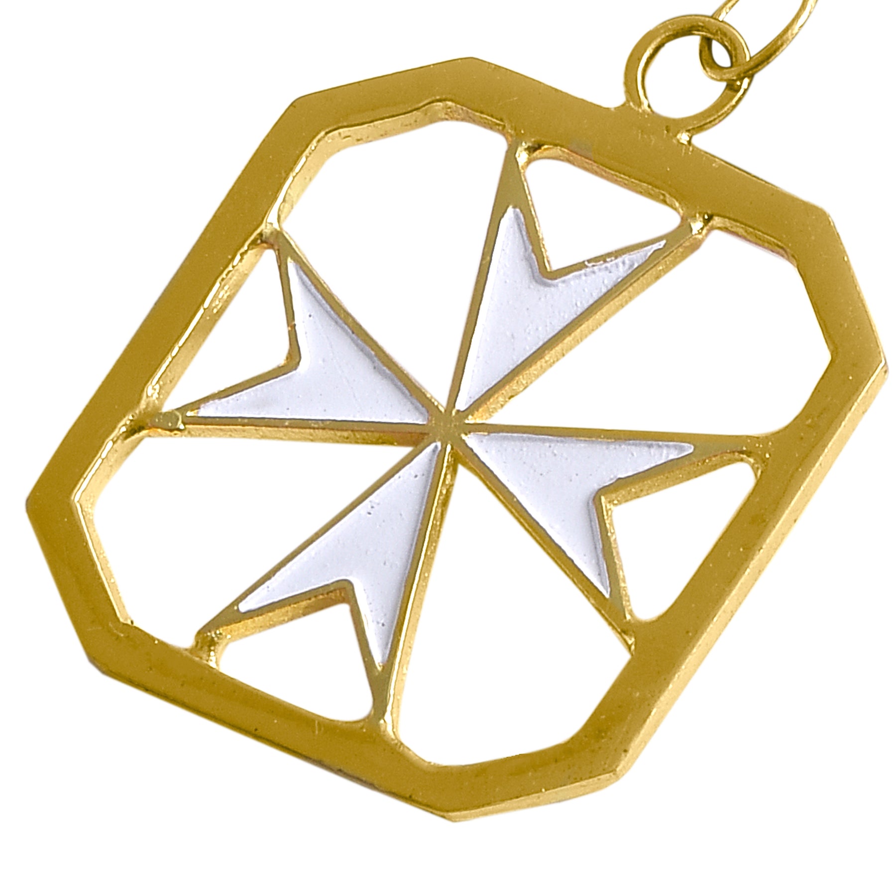 Order Of Malta Collar Jewel - White & Gold Emblem - Bricks Masons