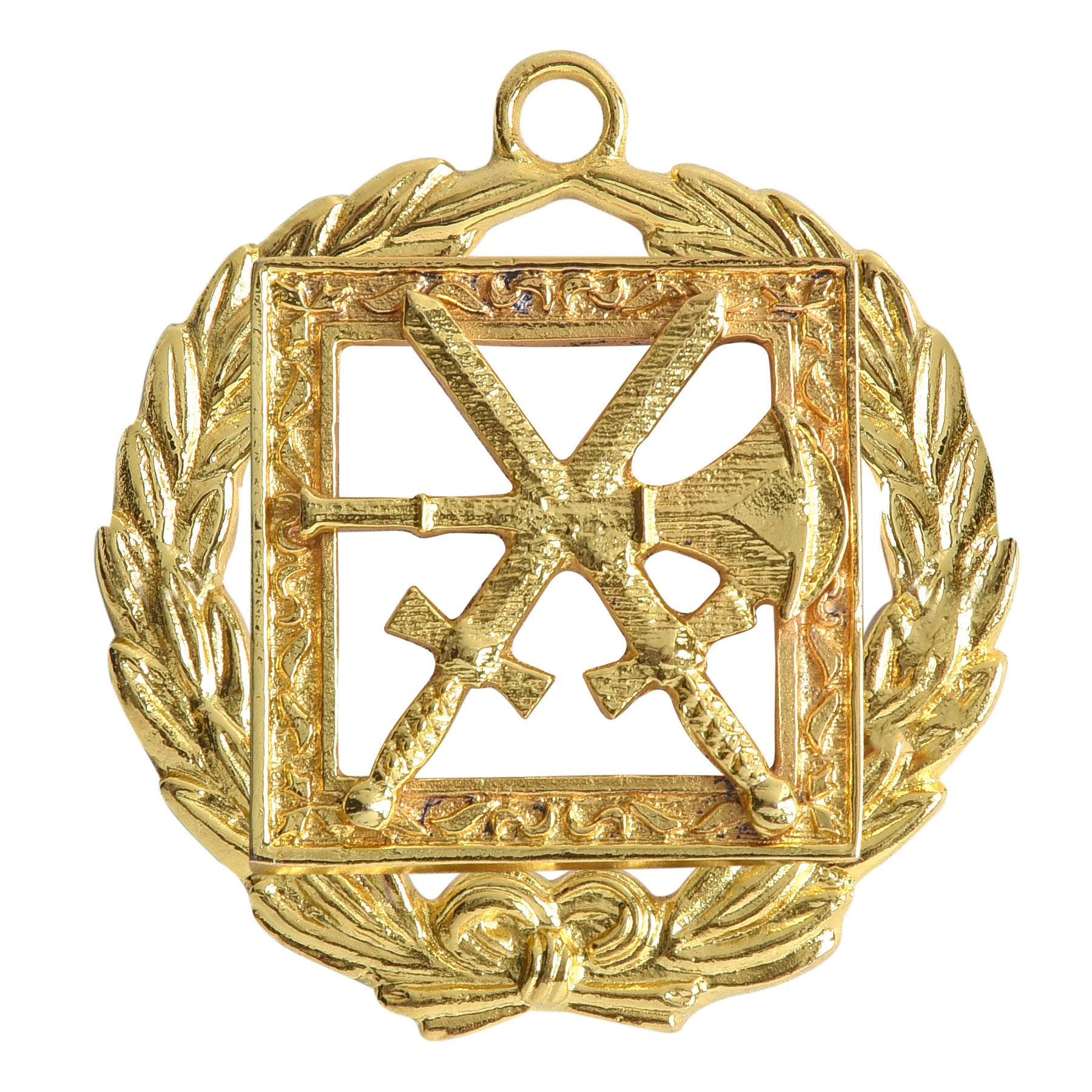 Grand Warder Knights Templar Commandery Officer Collar Jewel - Gold Plated - Bricks Masons