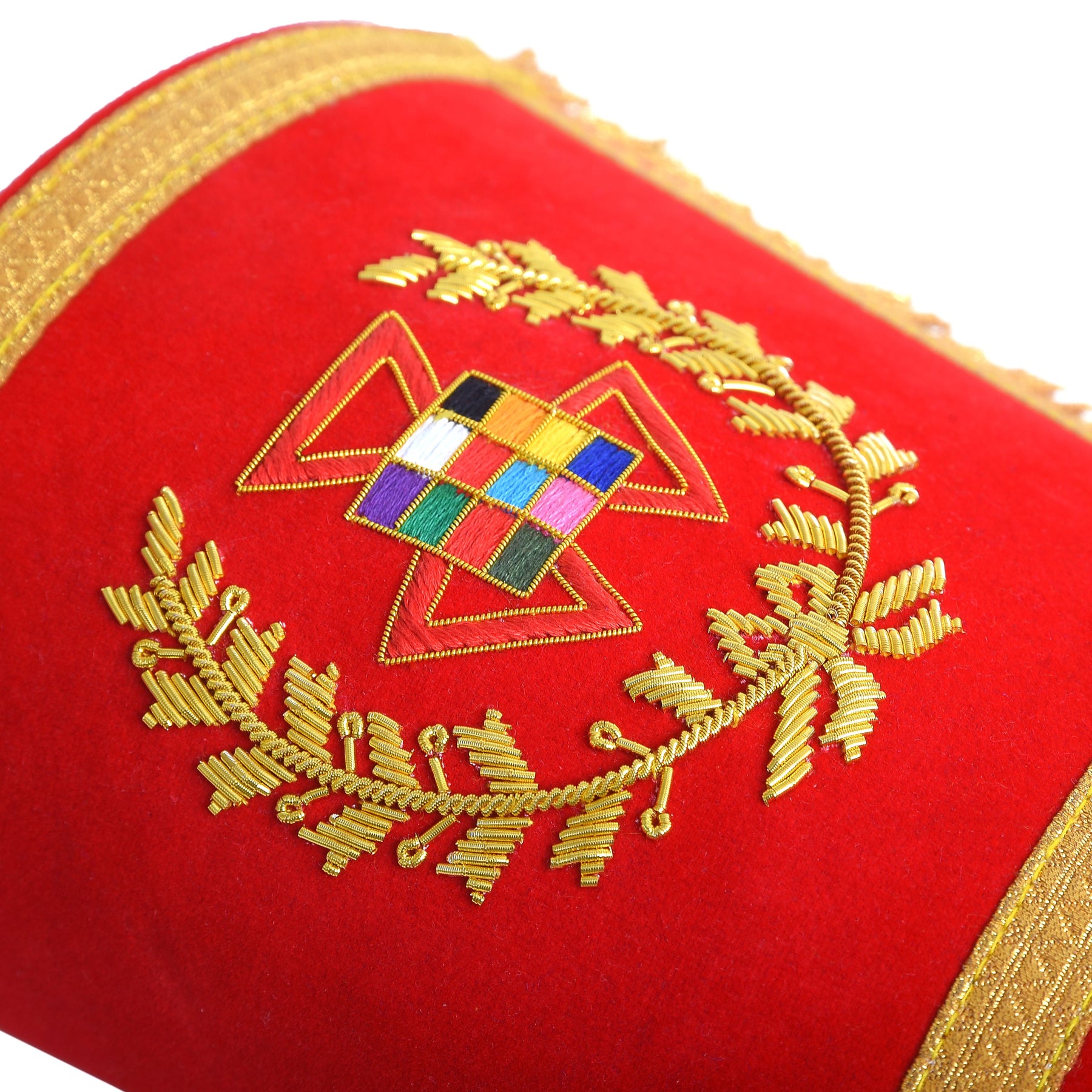 Past Grand High Priest Royal Arch Chapter Cuff - Red Velvet With Gold Fringe - Bricks Masons