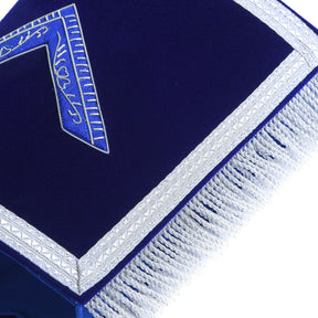 Worshipful Master Blue Lodge Cuff - Blue Velvet Hand Embroidered - Bricks Masons