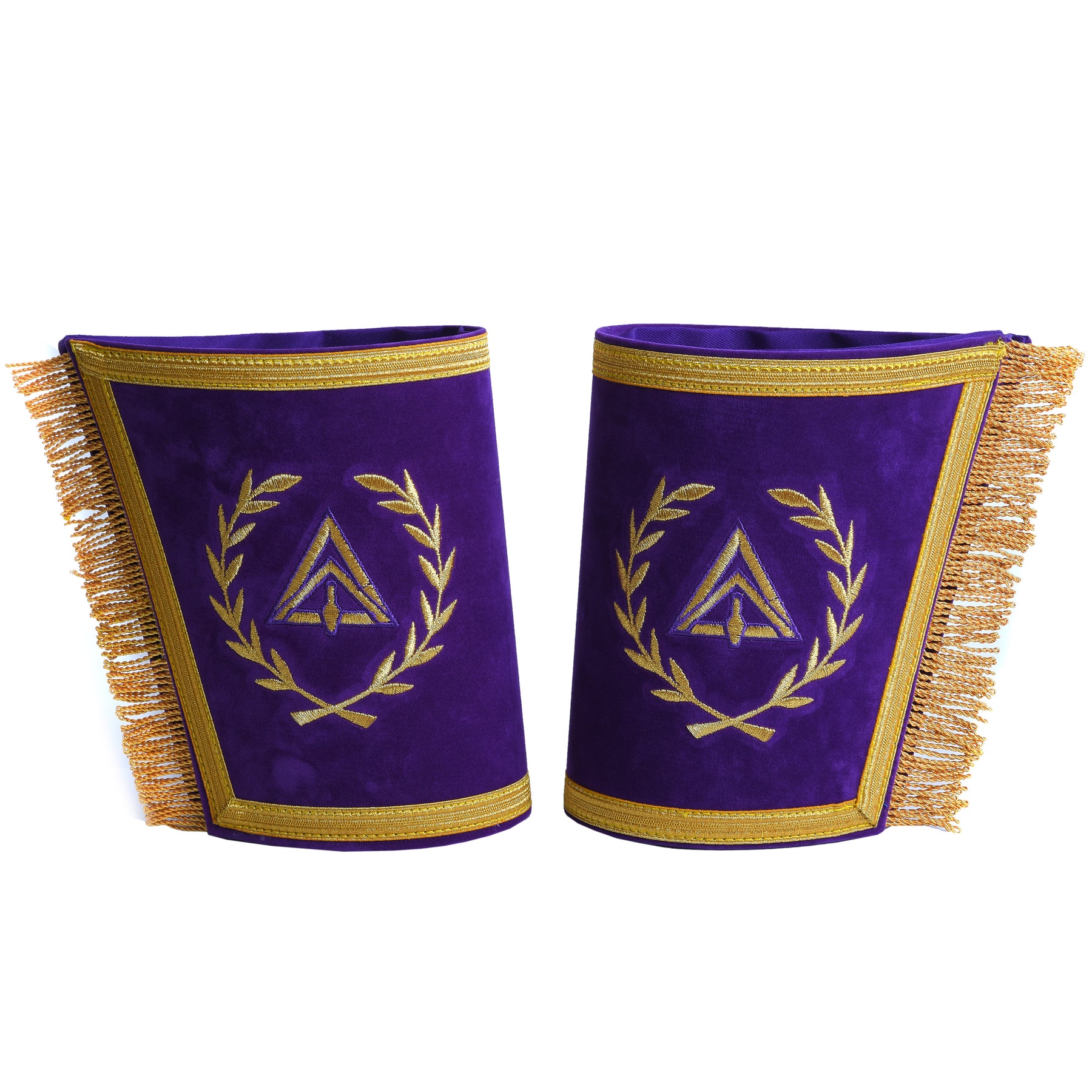 Royal & Select Masters English Regulation Cuff - Purple Velvet With Fringe - Bricks Masons