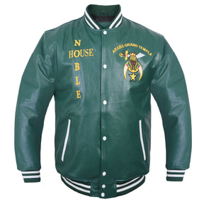 Shriners Jacket - Bottle Green Leather Noble House - Bricks Masons