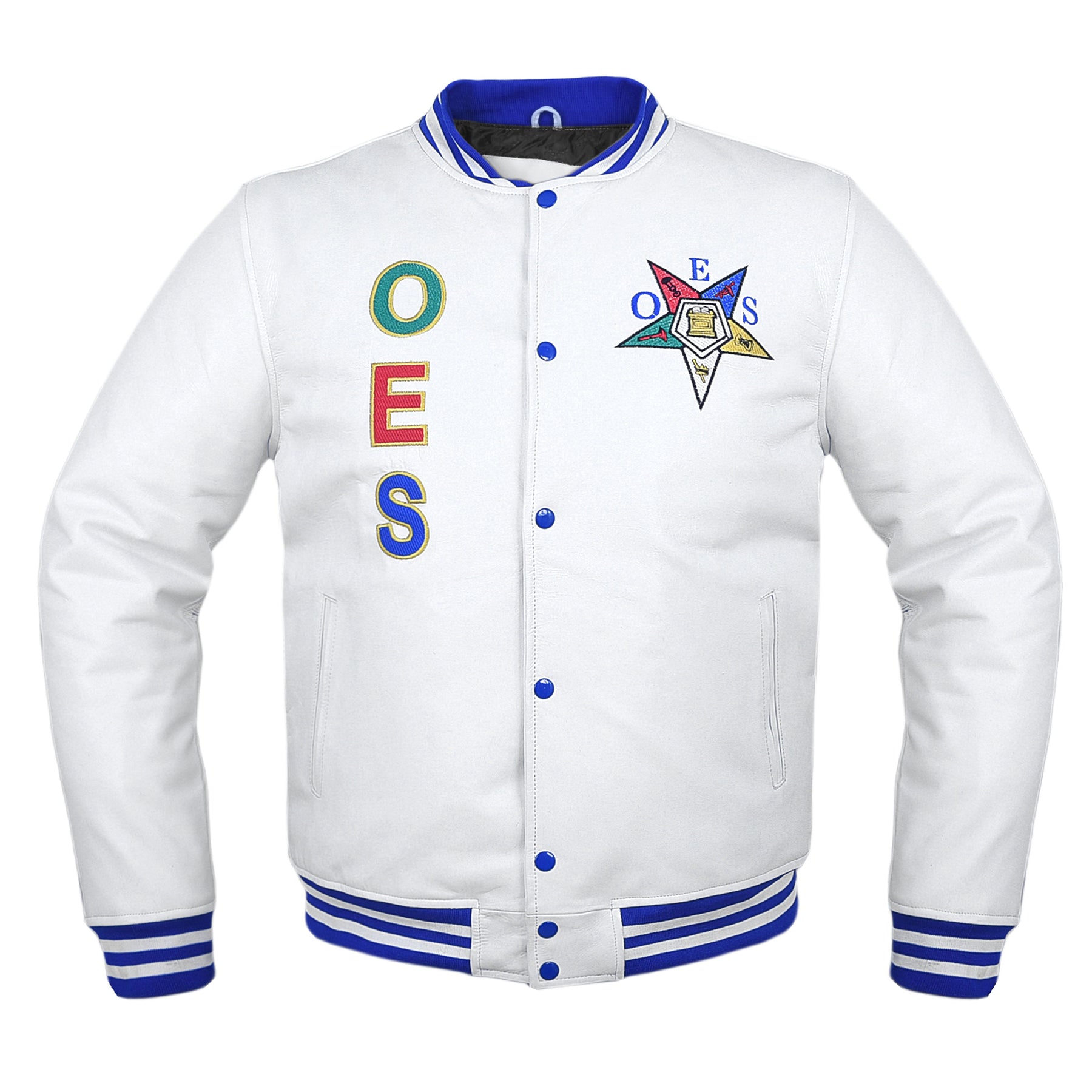 OES Jacket - White Leather | Bricks Masons