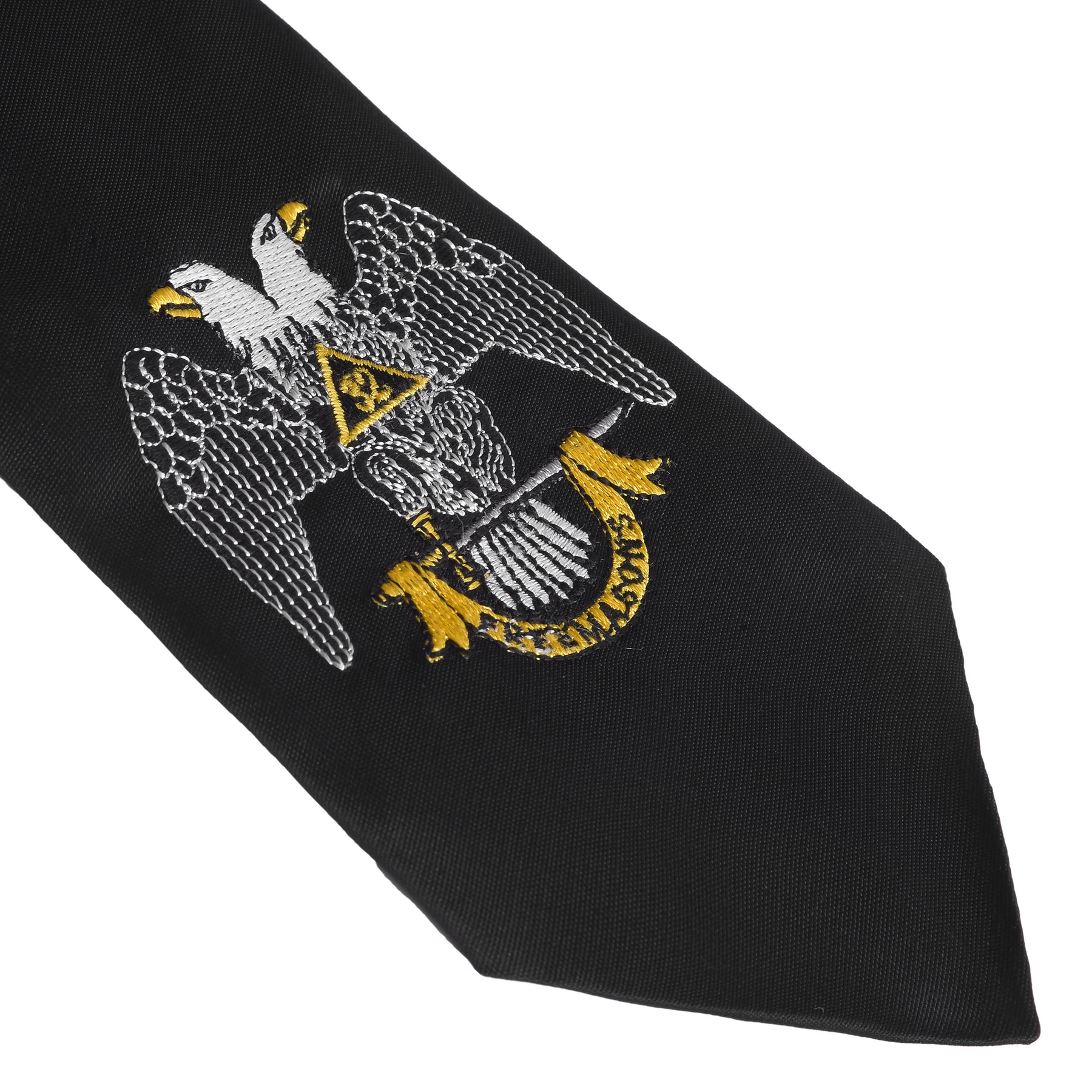 32nd Degree Scottish Rite Necktie - Black Wings Down - Bricks Masons