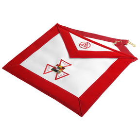 Past High Priest Royal Arch Chapter Apron - Red with Triple Tau Insignia - Bricks Masons