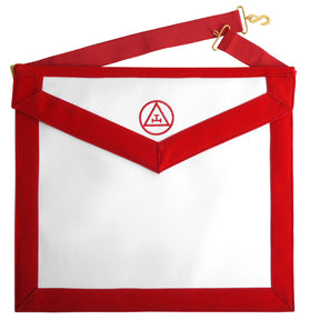 Royal Arch Chapter Apron - Red with Triple Tau Insignia - Bricks Masons