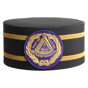 Past Grand Master Blue Lodge Crown Cap - Purple Patch With Double Braid - Bricks Masons