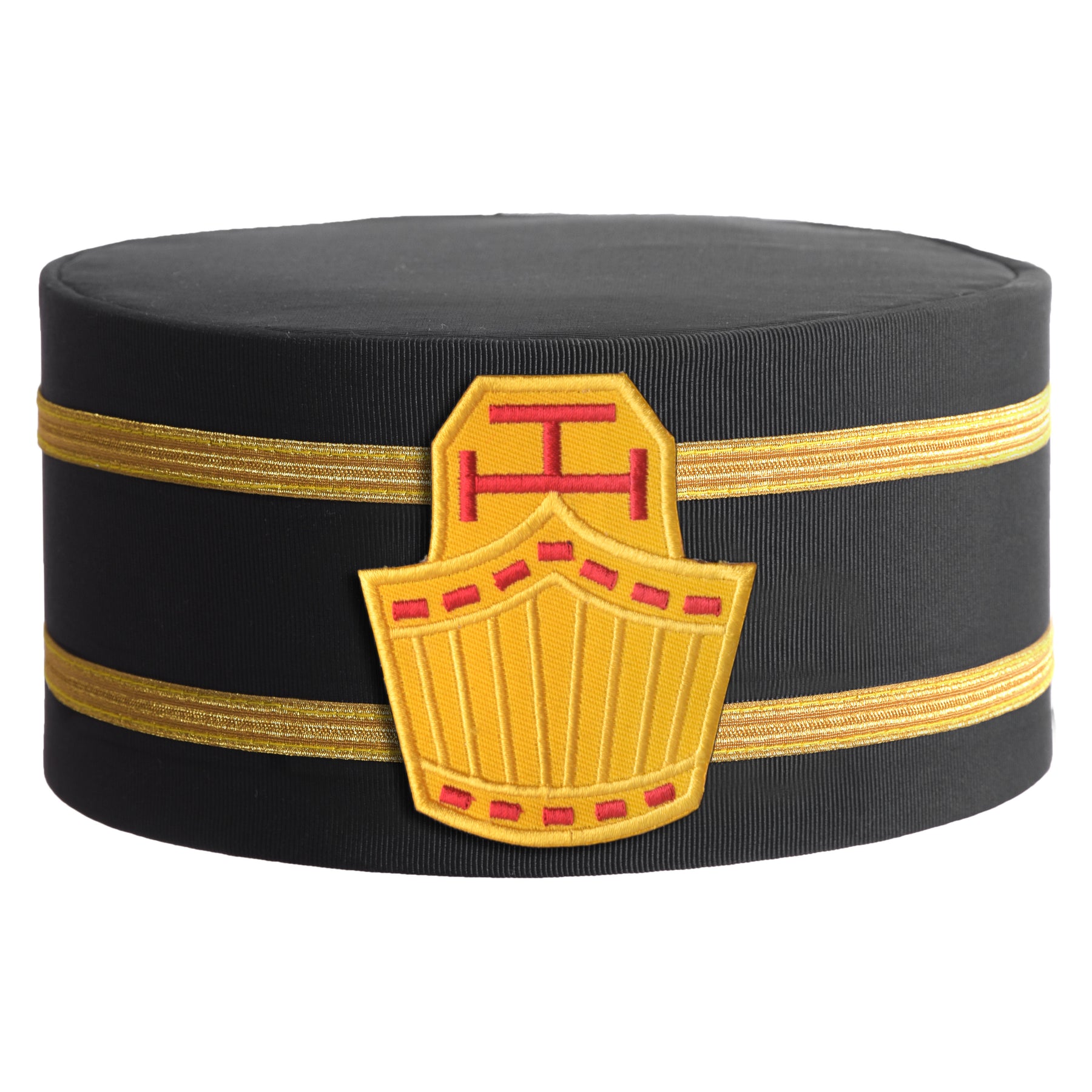High Priest Royal Arch Chapter Crown Cap - Black With Double Braids - Bricks Masons