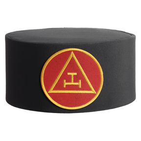 Royal Arch Chapter Crown Cap - Black With Red & Gold Triple Tau - Bricks Masons