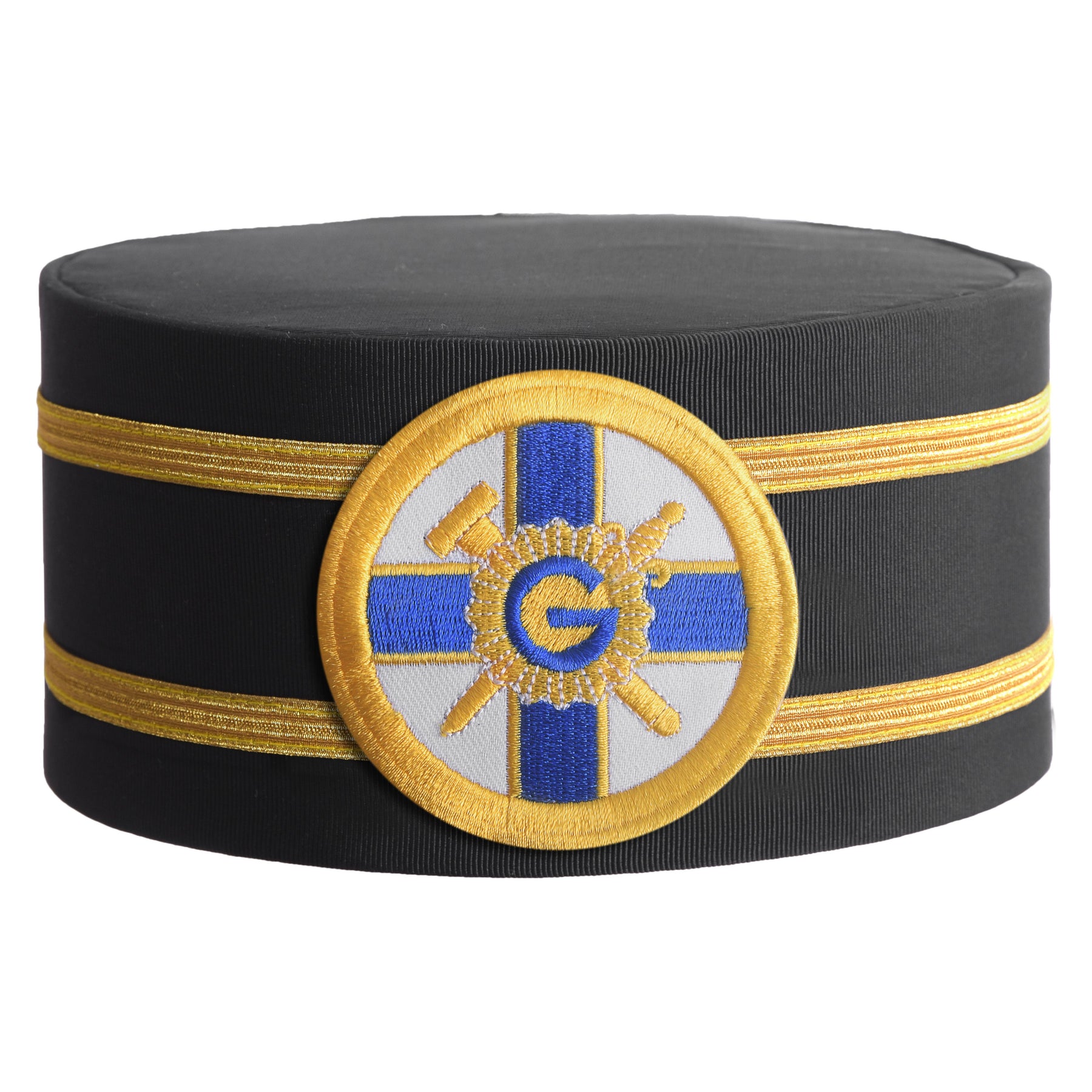 Eminent Prior Knights of the York Cross of Honour Crown Cap - Round Patch With Two Gold Braids - Bricks Masons