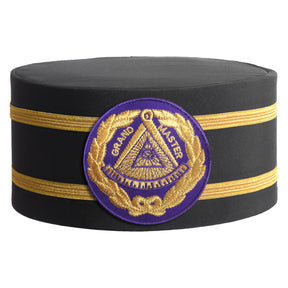 Grand Master Blue Lodge Crown Cap - Purple Patch With Two Braids - Bricks Masons