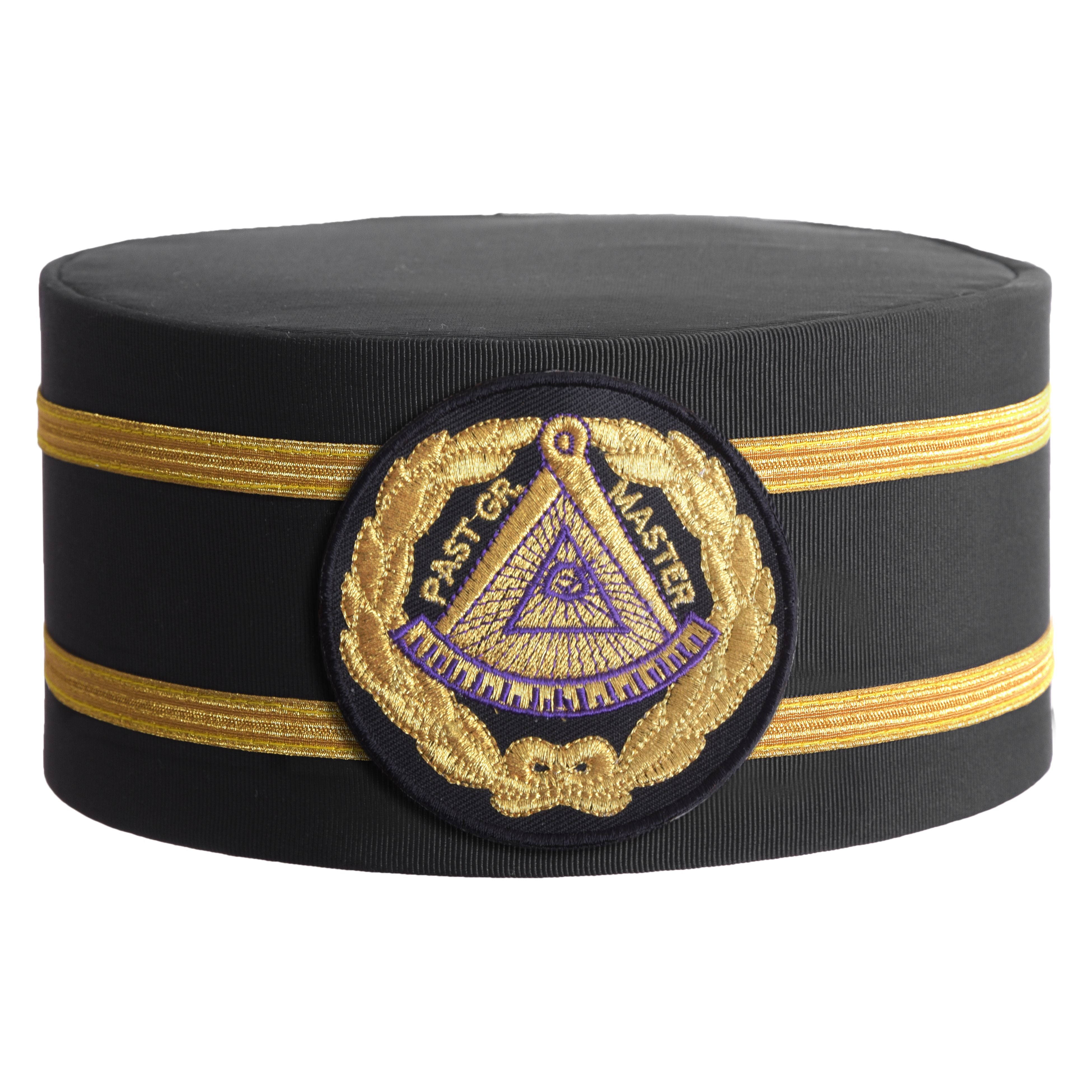 Past Grand Master Blue Lodge Crown Cap - Black Patch With Double Braid ...