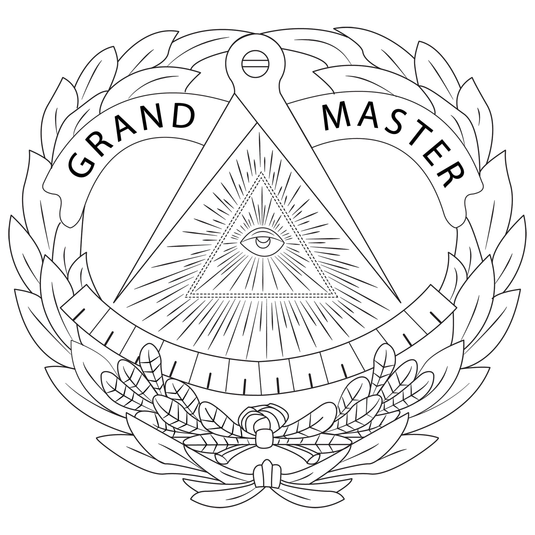 Grand Master Blue Lodge Ring - Black Concave Tungsten - Bricks Masons