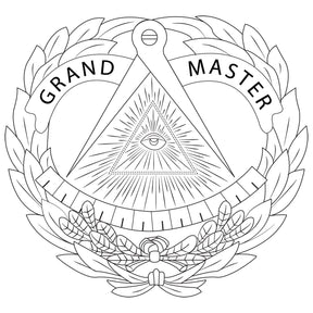 Grand Master Blue Lodge Decanter - 2 Tumbler Glasses Set - Bricks Masons