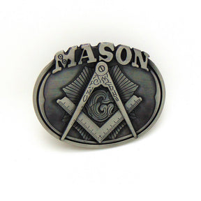 Master Mason Blue Lodge Belt Buckle - Square & Compass Multiple Colors - Bricks Masons